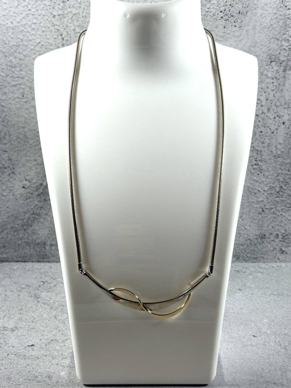 Vintage Tom Kruskal Sterling and Gold Overlay Statement Necklace